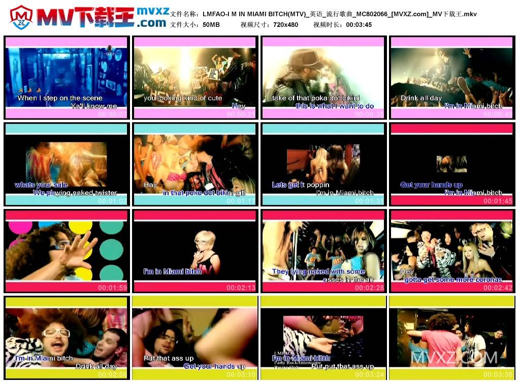 LMFAO-I M IN MIAMI BITCH(MTV)_英语_流行歌曲_MC802066